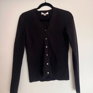 Casual Corner Black V-Neck Cardigan